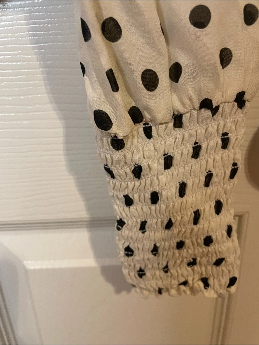 Reformation Pinto Top in White & Black Polka Dots Size Medium